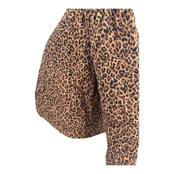 Something Navy Leopard Black Reversible Quilted Jacket NWT - Picture 5 of 14